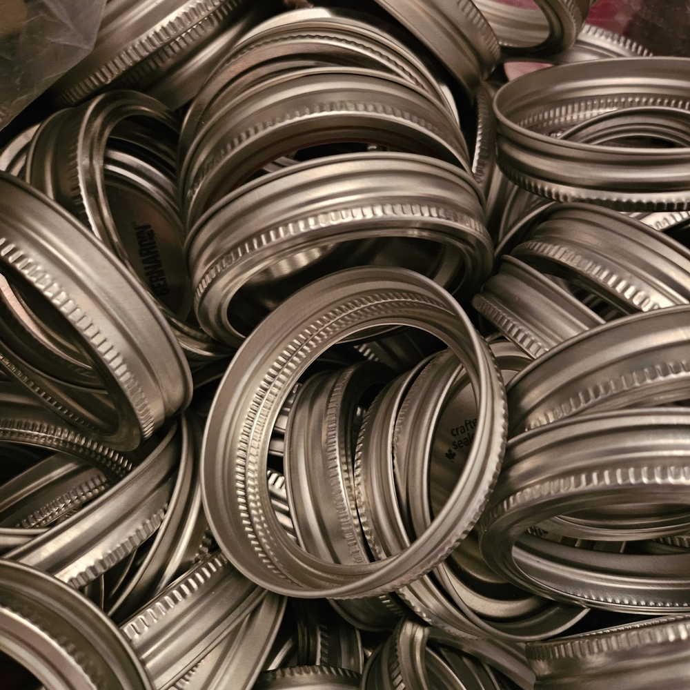 Silver Mason Jar Lids